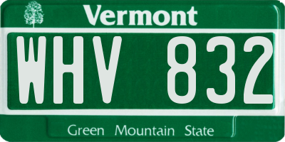 VT license plate WHV832
