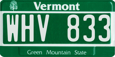 VT license plate WHV833
