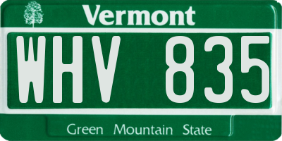 VT license plate WHV835