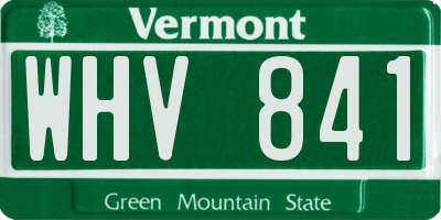 VT license plate WHV841