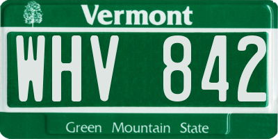VT license plate WHV842