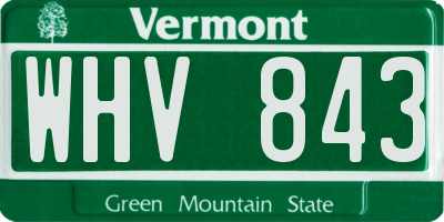 VT license plate WHV843