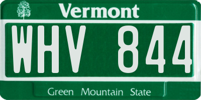 VT license plate WHV844
