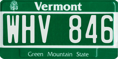 VT license plate WHV846