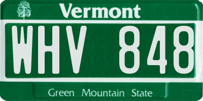 VT license plate WHV848