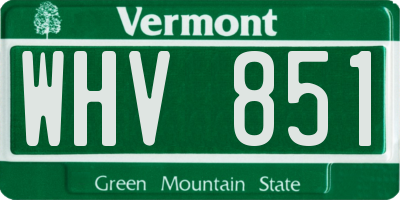 VT license plate WHV851
