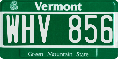 VT license plate WHV856