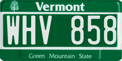 VT license plate WHV858