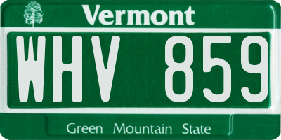 VT license plate WHV859