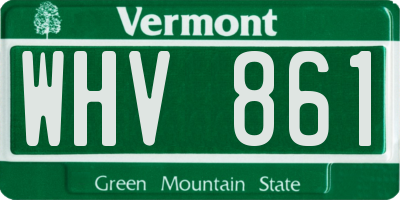 VT license plate WHV861