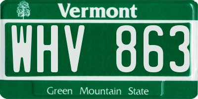 VT license plate WHV863
