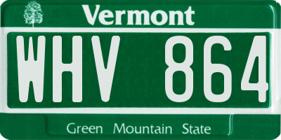 VT license plate WHV864