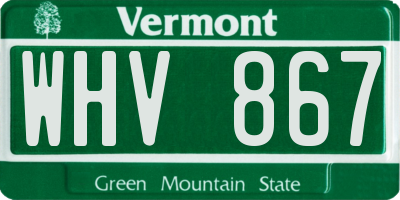 VT license plate WHV867