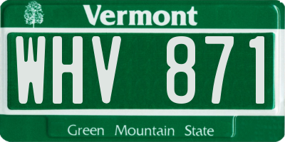 VT license plate WHV871