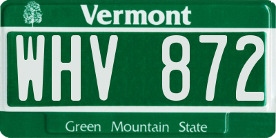 VT license plate WHV872