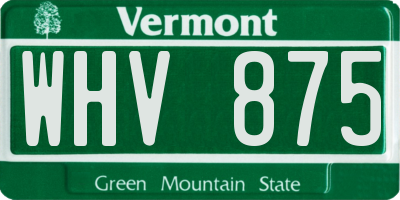 VT license plate WHV875