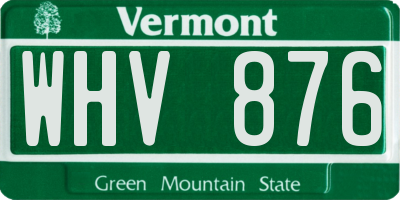 VT license plate WHV876
