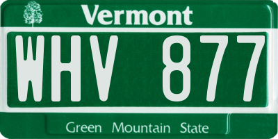 VT license plate WHV877