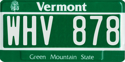 VT license plate WHV878