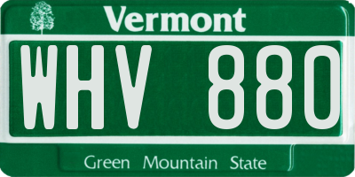 VT license plate WHV880