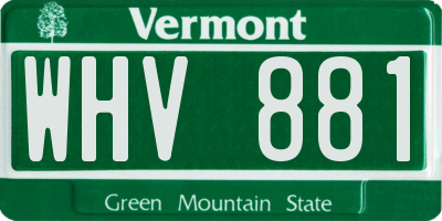 VT license plate WHV881
