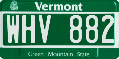 VT license plate WHV882