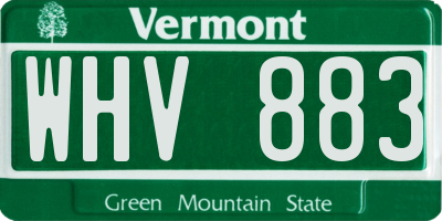 VT license plate WHV883