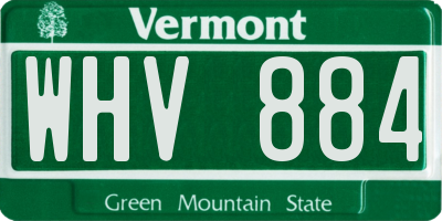 VT license plate WHV884