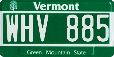 VT license plate WHV885