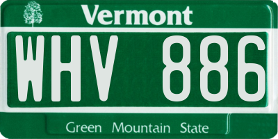VT license plate WHV886