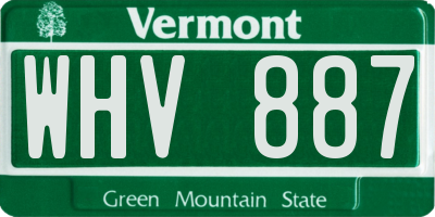 VT license plate WHV887