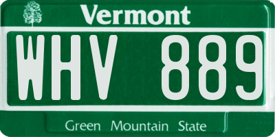 VT license plate WHV889