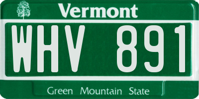 VT license plate WHV891