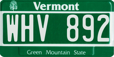 VT license plate WHV892