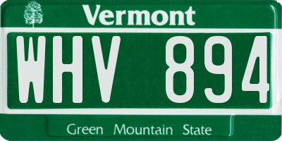 VT license plate WHV894