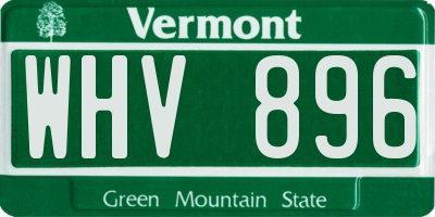 VT license plate WHV896