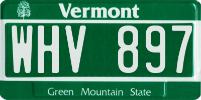VT license plate WHV897