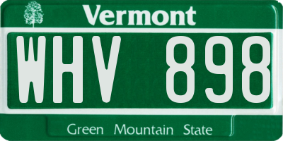 VT license plate WHV898