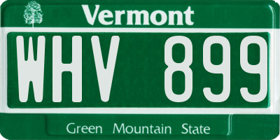 VT license plate WHV899