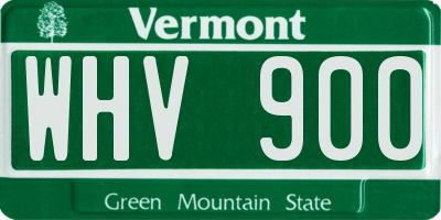 VT license plate WHV900