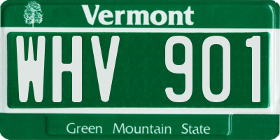 VT license plate WHV901