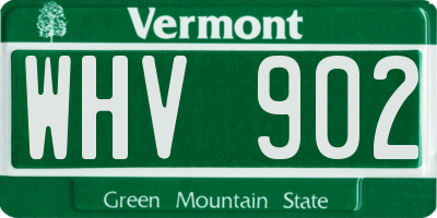 VT license plate WHV902