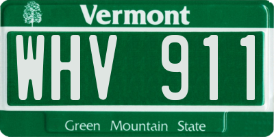 VT license plate WHV911
