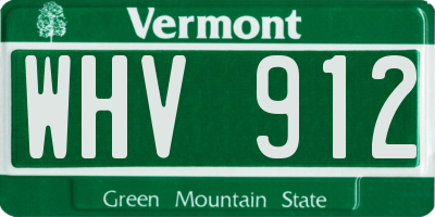 VT license plate WHV912