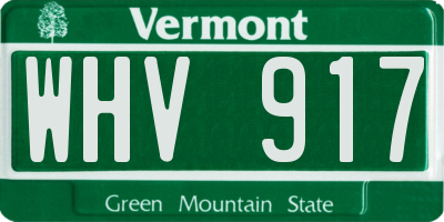 VT license plate WHV917