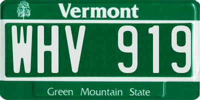VT license plate WHV919