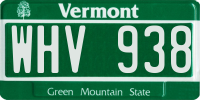 VT license plate WHV938