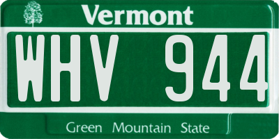 VT license plate WHV944