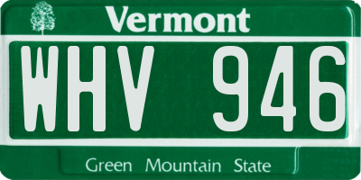 VT license plate WHV946