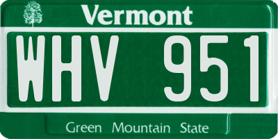 VT license plate WHV951